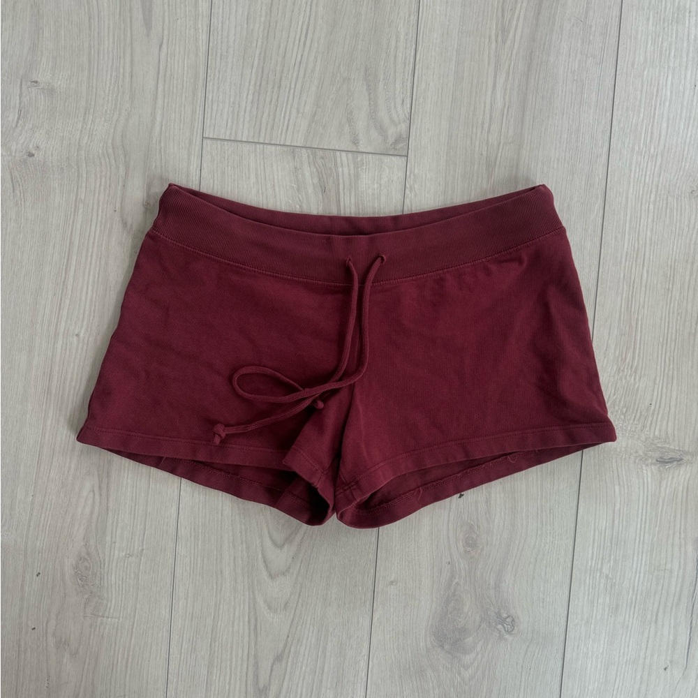 Brandy Melville Burgundy Drawstring Athletic Shorts